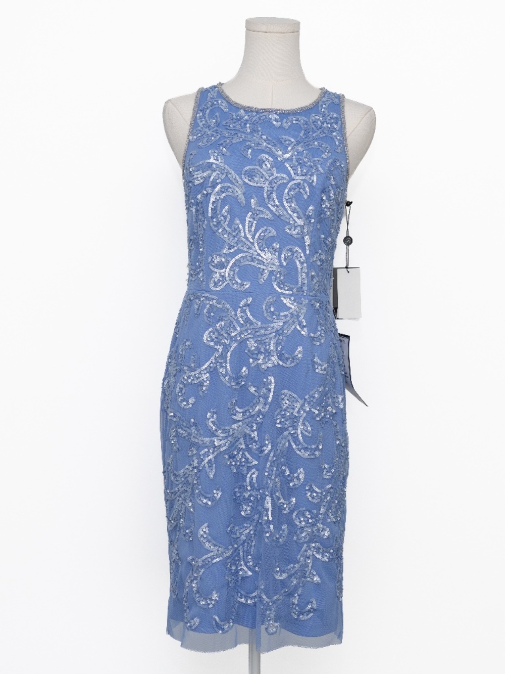 Adrianna Papell - Beaded Mesh Halter‎ Dress
